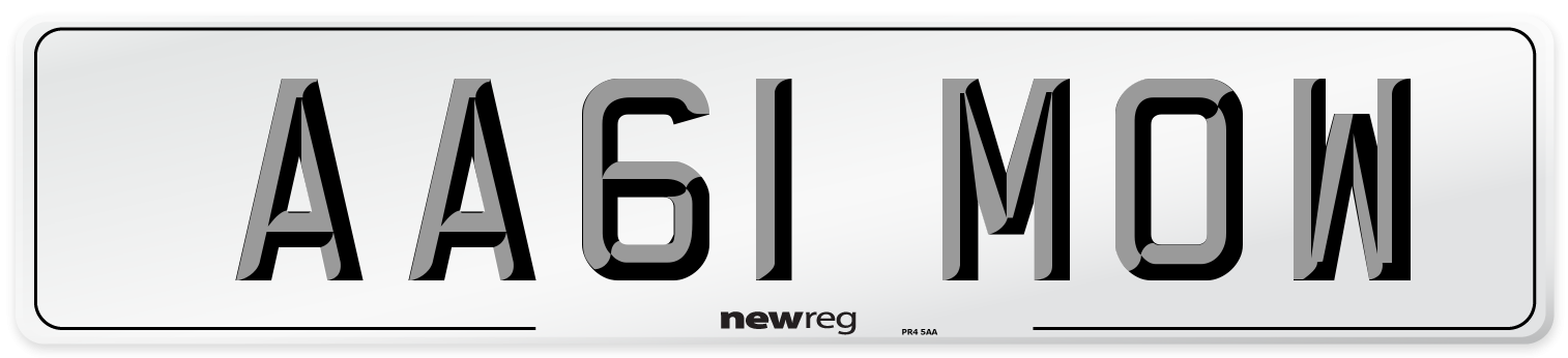 AA61 MOW Number Plate from New Reg